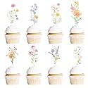 Rngmsi Wildflower Baby in Bloom Baby Shower Cupcake Toppers Party Decor