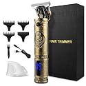 RNKR Cordless Hair Clipper for Men, T-Blade Trimmer w/ 3 Combs, 180min Runtime, USB Fast Charge, Low Noise - Bronze