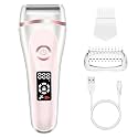 RNKR Women's Electric Razor - 3-in-1 Rechargeable Shaver for Face/Legs/Bikini, Wet&amp;Dry Painless Hair Remover, IPX7 Waterproof, LED Display, USB Charging, Pink