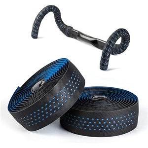 bestymxy road bike handlebar tapes made of evapu professional road bicycle bar tape racing bike handle wraps bicycle handlebar grips cover with end plugs blue