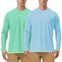 Roadbox Men's UPF 50+ UV Sun Protection Shirts, Long Sleeve Swim Rash Guard