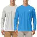 Roadbox Men's UPF 50+ UV Sun Protection Shirts, Long Sleeve Swim Rash Guard