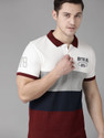 Roadster Colorblock Men Polo Neck White T-Shirt