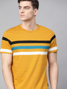 Roadster Colorblock Men Round Neck Yellow T-Shirt