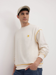 Roadster Full Sleeve Solid Men Sweatshirt