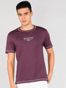 Roadster Graphic Print Men Round Neck Purple