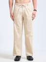 Roadster Loose Fit Men Cream Trousers