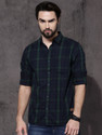 Roadster Men Checkered Casual Blue Shirt