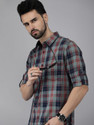 Roadster Men Checkered Casual Blue Shirt