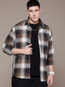 Roadster Men Checkered Casual Brown Shirt