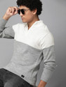 Roadster Men Colorblock High Neck Grey Sweater