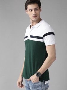 Roadster Men Colorblock Polo Neck Pure Cotton