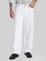 Roadster Men Loose Fit Mid Rise White