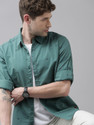 Roadster Men Printed Casual Green Shirt