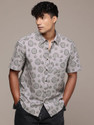 Roadster Men Printed Casual Grey Shirt