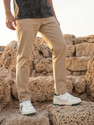 Roadster Men Regular Fit Beige Pure Cotton