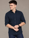 Roadster Men Regular Fit Solid Spread Collar