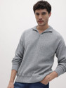 Roadster Men Self Design Collared Neck Grey