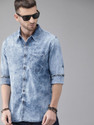 Roadster Men Solid Casual Blue Shirt