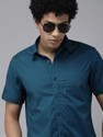 Roadster Men Solid Casual Blue Shirt