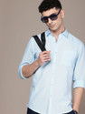 Roadster Men Solid Casual Blue Shirt
