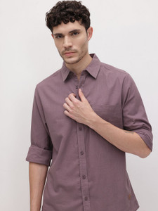 Roadster Men Solid Casual Brown Shirt