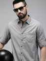 Roadster Men Solid Casual Grey Shirt