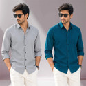 Roadster Men Solid Casual Grey Shirt