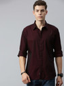 Roadster Men Solid Casual Maroon Shirt