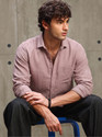 Roadster Men Solid Casual Pink Shirt