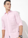 Roadster Men Solid Casual Pink Shirt