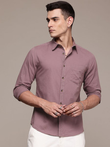 Roadster Men Solid Casual Purple Shirt