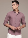 Roadster Men Solid Casual Purple Shirt