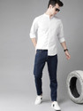 Roadster Men Solid Casual White Shirt