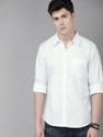 Roadster Men Solid Casual White Shirt