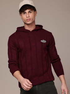 Roadster Printed Hooded Neck Casual Men Maroon