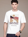 Roadster Printed Men Round Neck White T-Shirt