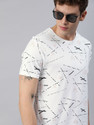 Roadster Printed Men Round Neck White T-Shirt