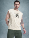Roadster Printed Men Round Neck White T-Shirt