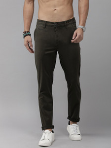 Roadster Regular Fit Men Green Trousers