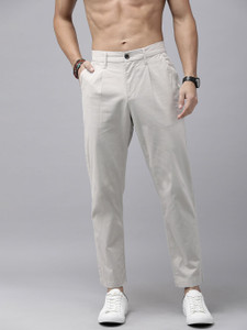 Roadster Regular Fit Men Grey Trousers