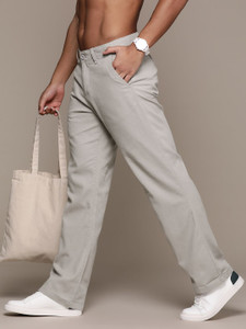 Roadster Regular Fit Men Grey Trousers