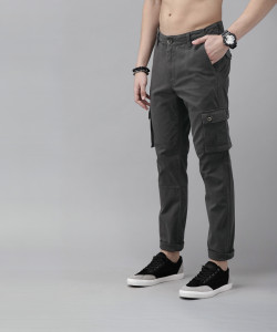 Roadster Regular Fit Men Grey Trousers