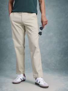 Roadster Relaxed Men Beige Trousers