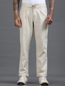 Roadster Relaxed Men Cream Trousers
