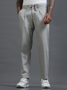 Roadster Relaxed Men Silver Trousers