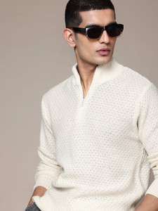 Roadster Self Design High Neck Casual Men
