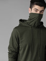 Roadster Solid Men Hooded Neck Dark Green