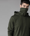Roadster Solid Men Hooded Neck Green T-Shirt