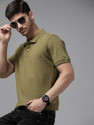 Roadster Men Solid Polo Neck Pure Cotton